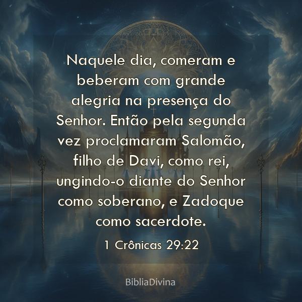 1 Crônicas 29:22